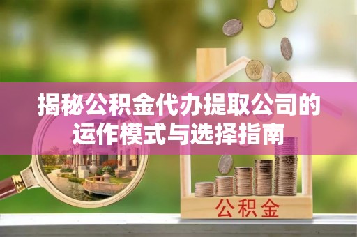 墨脱揭秘公积金代办提取公司的运作模式与选择指南