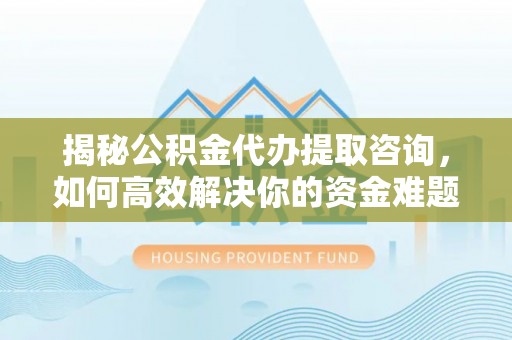 墨脱揭秘公积金代办提取咨询，如何高效解决你的资金难题